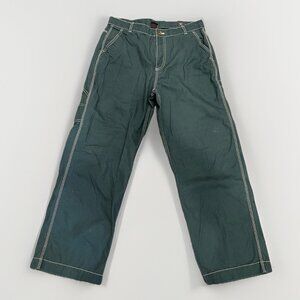 Y2K GAP Carpenter Pants Women's Size 12 Green Hammer Loop Wide Leg Baggy